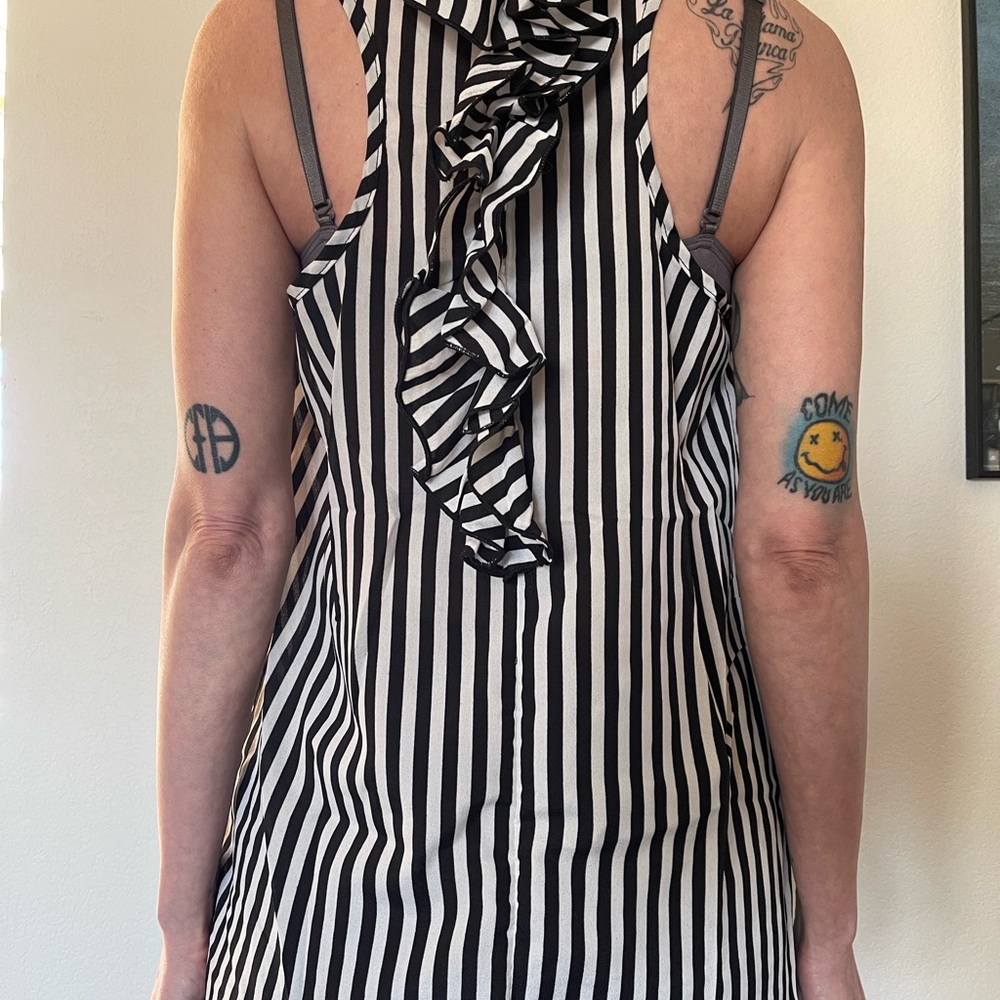 🖤 Everly Black & White Stripe Tank - Gothic Romance Vibes